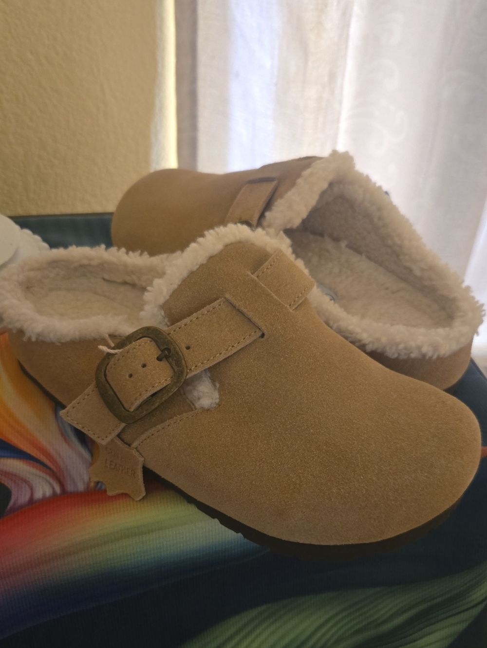 👡Cushionaire Cozy Suede Shearling Clog Mules - Tan